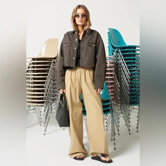 NWT- EDWIN Anthropologie SIA Denim Jacket Java XS Scarlet 80s Cropped Sz:XS $218